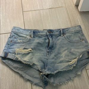 High wasted ripped shorts